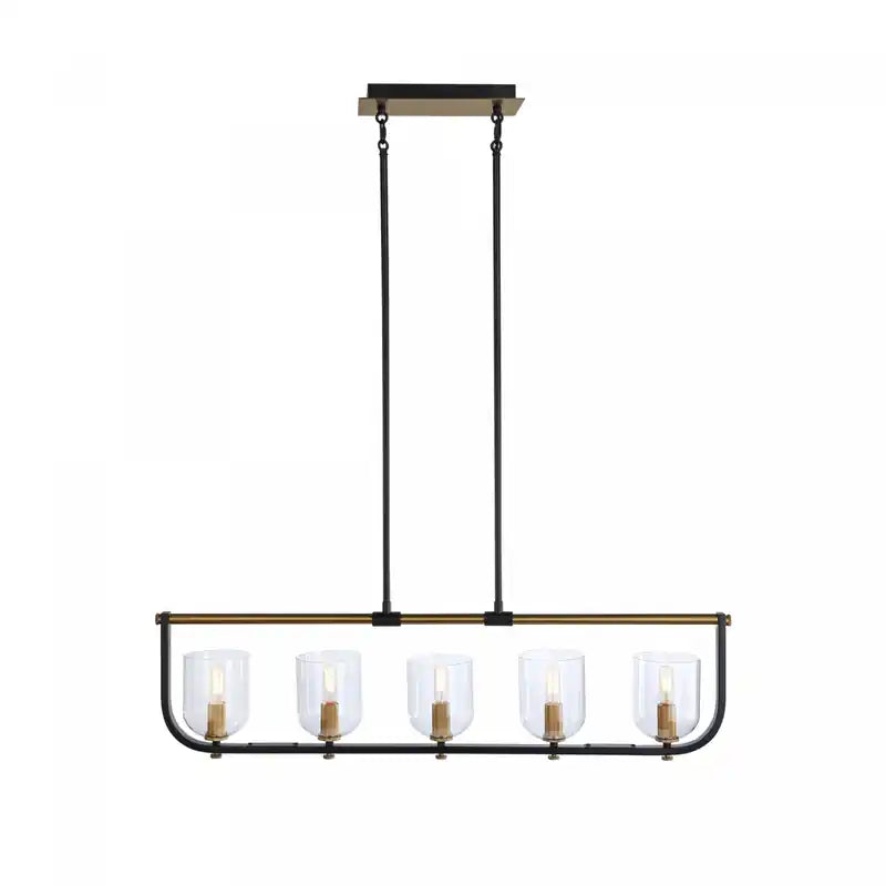 Cheshire Black & Laiton Suspension Îlot 5 Lumières