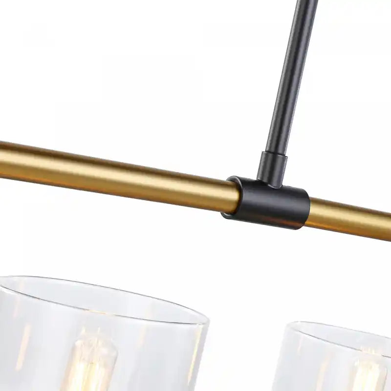 Cheshire Black & Laiton Suspension Îlot 5 Lumières