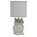 Simple Designs 12.8 Contemporary Ceramic Owl Table Lamp with Matching Fabric Shade