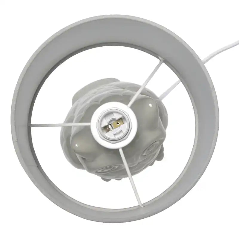 Simple Designs Lampe de table hibou contemporaine en céramique 12,8 po avec abat-jour en tissu assorti