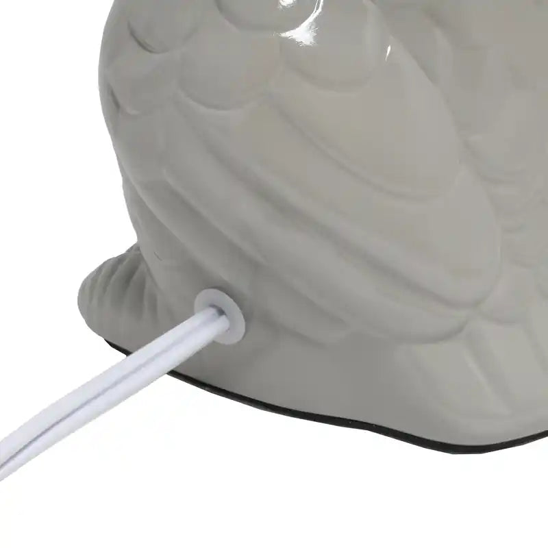 Simple Designs Lampe de table hibou contemporaine en céramique 12,8 po avec abat-jour en tissu assorti