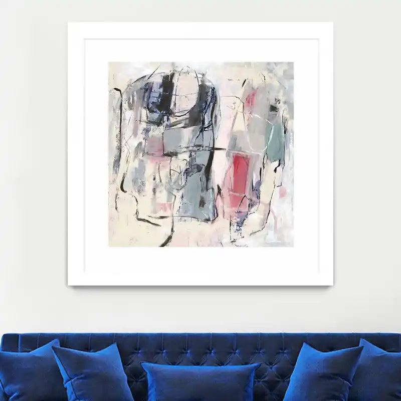 Palpitation Monitor Encadré et passe-partout Blanc 30x30 Décoration murale
