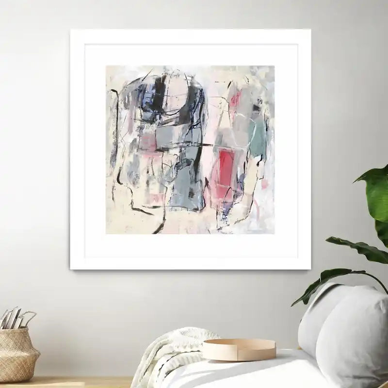 Palpitation Monitor Encadré et passe-partout Blanc 30x30 Décoration murale