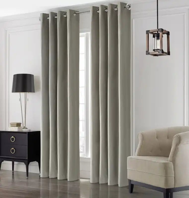 Edison Light Grey Grommet Curtain Panel - 52 X 63