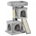 Pawhut Plush Cat Tree Tower Activity Center With Sisal Scratching Post Scratching Board Perch Condo