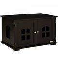Pawhut Cat Litter Box Enclosure Hidden Cat Furniture Cabinet Indoor Cat Washroom Double-door Nightst