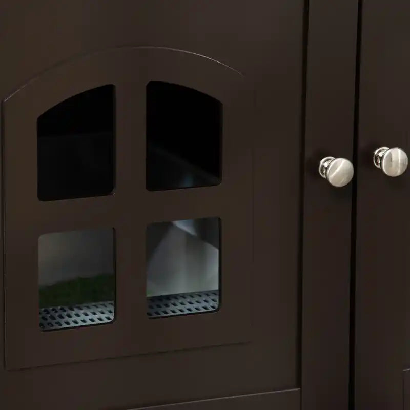 Meuble cache-litière pour chat, meuble de rangement pour chat d'intérieur, armoire de toilette pour chat à double porte, table de chevet