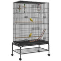 Pawhut 63 Bird Cage Open Top For Budgies Cockatiels Canaries Lovebirds Finches With Rolling Stand
