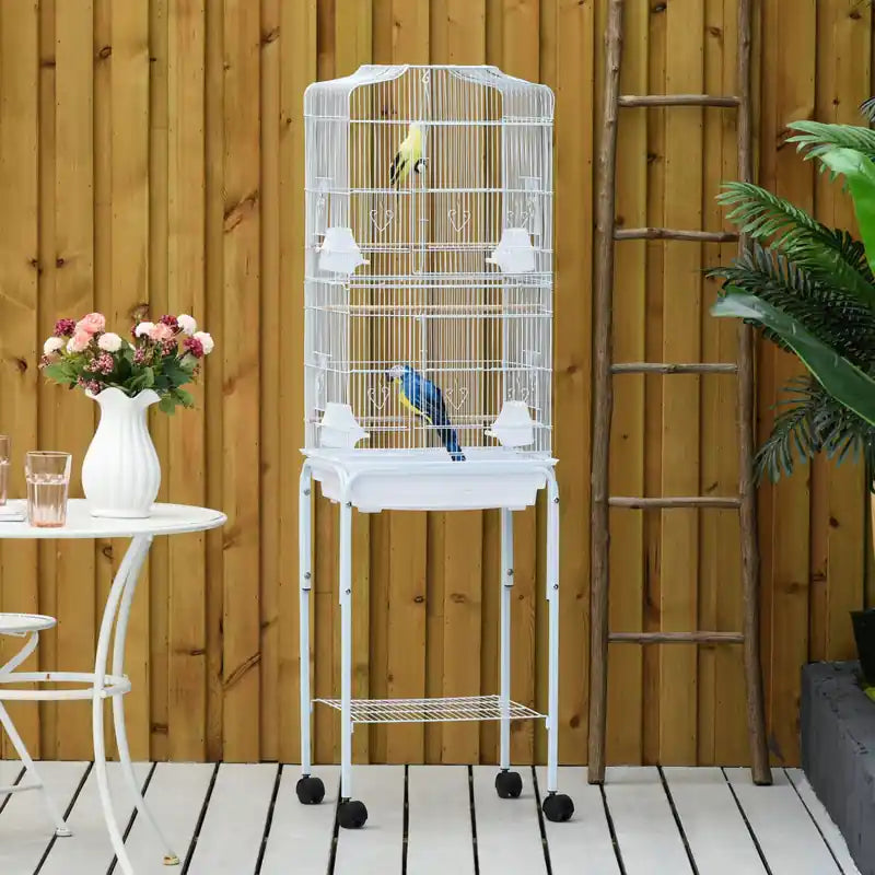 62 Cage à oiseaux pour perruches avec roulettes, support détachable, rangement