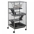 Pawhut 4-tier Rolling Small Animal Cage Pet Mink Chinchilla Small Cat Hutch Pet Play House With Hamm