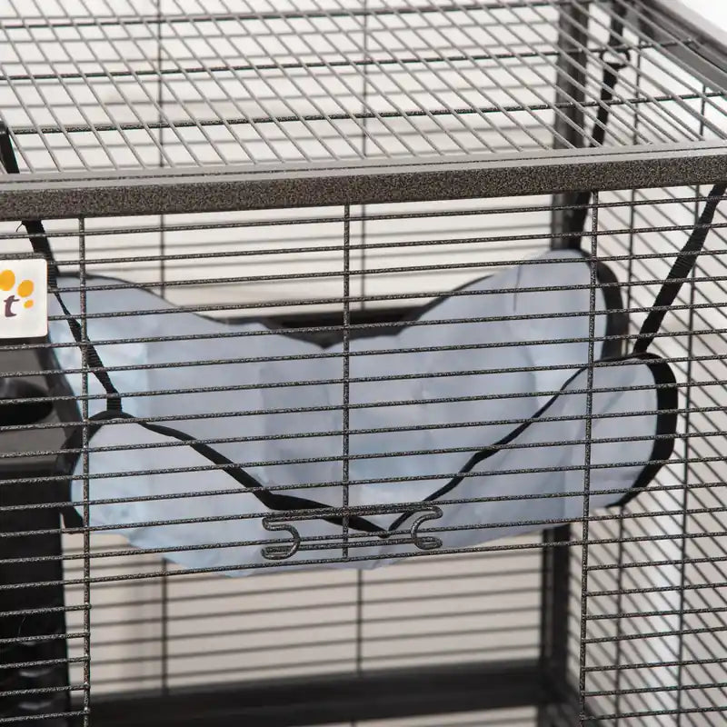 Cage à roulettes à 4 niveaux pour petits animaux, vison, chinchilla, petite maison pour chat, aire de jeu pour animaux de compagnie avec hamac