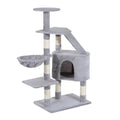 Pawhut 49 Cat Tree With Hammock, Cat Condo Tower With Scratching Post For Indoor Cats