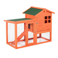 Pawhut 48 X 24 X 36 Deluxe Waterproof Rabbit Hutch Wooden Bunny Cage Small Animal House With Ladd