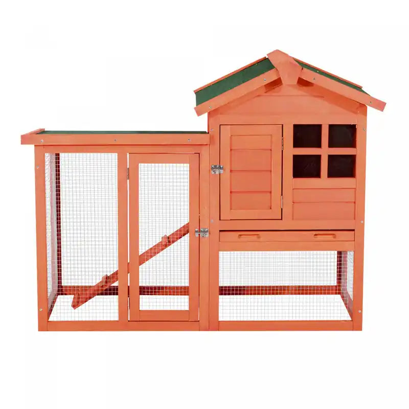 Cage à lapin de luxe étanche 48 x 24 x 36 cm, en bois, pour petits animaux, avec échelle