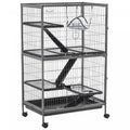Pawhut Deluxe Small Animal Cage Rolling Pet Product Play House Home With Platform, Ramps, Slide Out