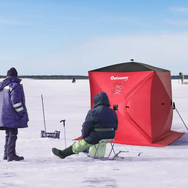 Abri de pêche sur glace escamotable pour 2 personnes avec sac de transport