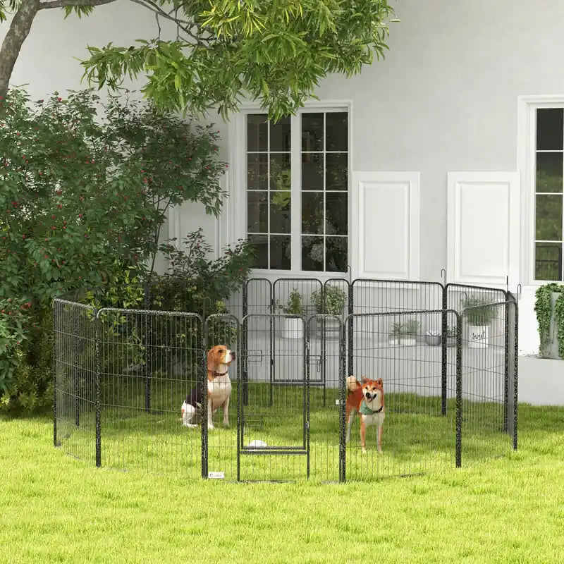 Parc à chien, parc pour chiots en métal robuste, enclos d'exercice pour animaux de compagnie pour l'extérieur et l'intérieur, bricolage