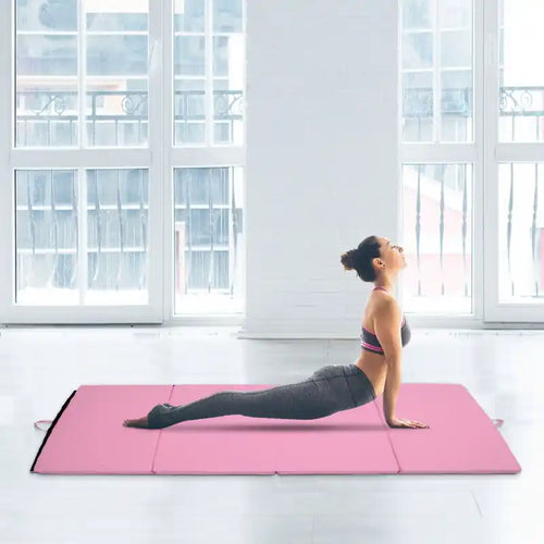 Tapis de gymnastique pliable 4'x6'x2'' (120x180x5 cm), tapis d'exercice avec poignées de transport pour le yoga, le MMA
