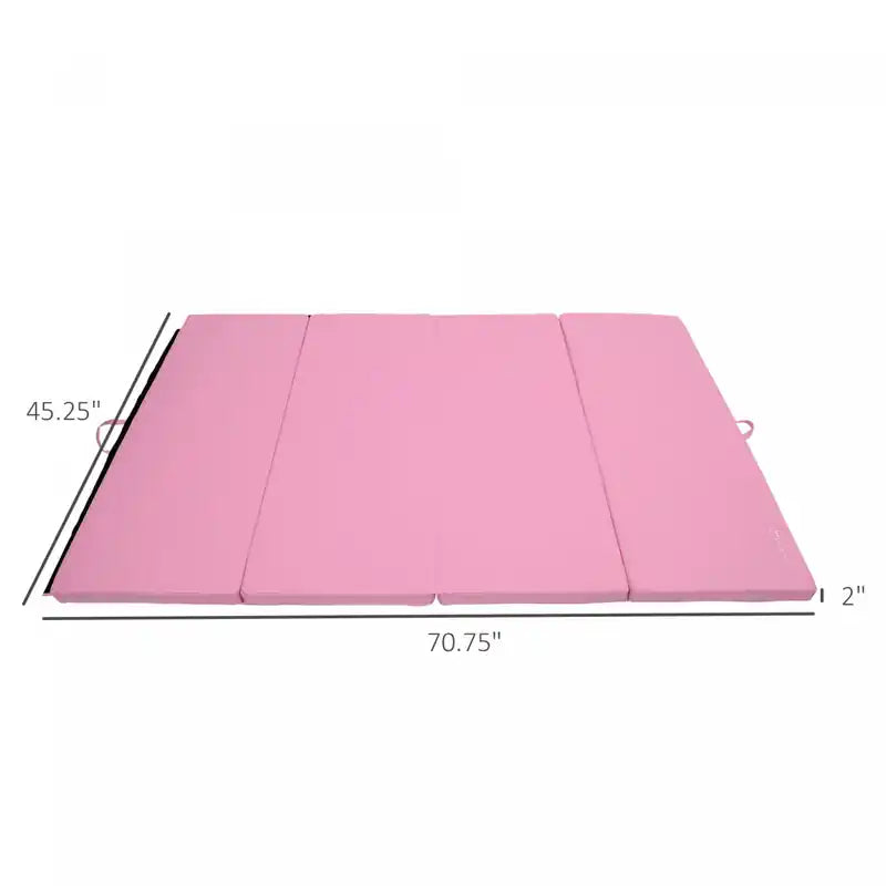 Tapis de gymnastique pliable 4'x6'x2'' (120x180x5 cm), tapis d'exercice avec poignées de transport pour le yoga, le MMA