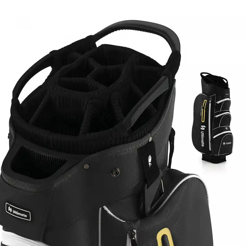 Sac de golf léger avec 15 séparateurs individuels pour putter, glacière, noir