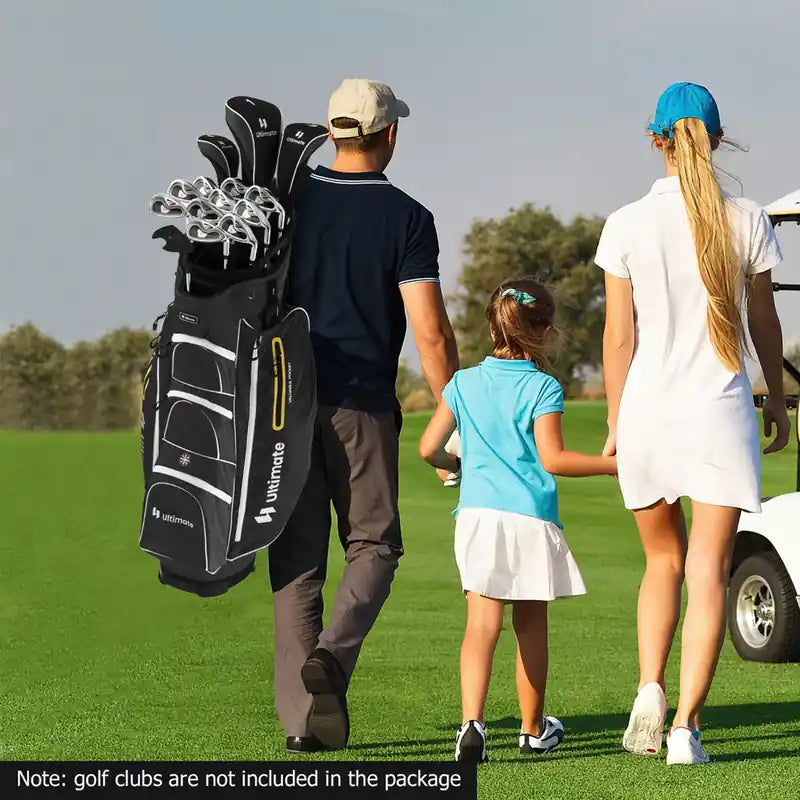 Sac de golf léger avec 15 séparateurs individuels pour putter, glacière, noir