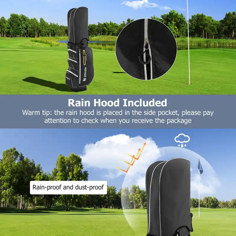 Sac de golf léger avec 15 séparateurs individuels pour putter, glacière, noir