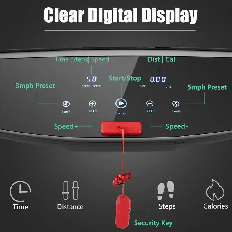 Tapis roulant électrique pliable 3 CV avec haut-parleur Rouge